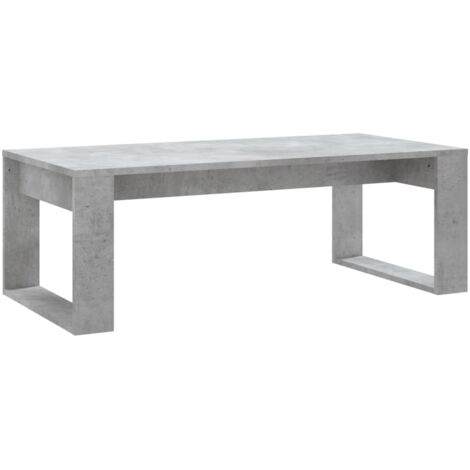 Table basse，Table d'appoint，Table de Salon gris béton 102x50x35 cm bois d'ingénierie CFW63251