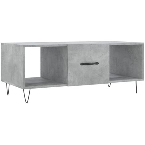 Table basse，Table d'appoint，Table de Salon gris béton 102x50x40 cm bois d'ingénierie CFW98759