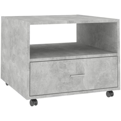 Table basse，Table d'appoint，Table de Salon gris béton 55x55x40 cm bois d'ingénierie CFW15904