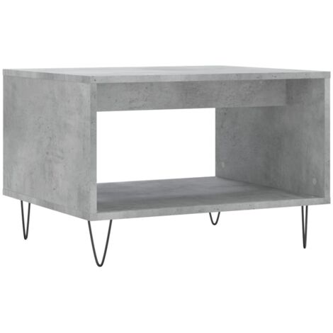 Table basse，Table d'appoint，Table de Salon gris béton 60x50x40 cm bois d'ingénierie CFW73048
