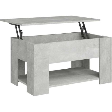 Table basse,Table d'appoint,Table de Salon gris béton 79x49x41 cm bois d'ingénierie CFW17858