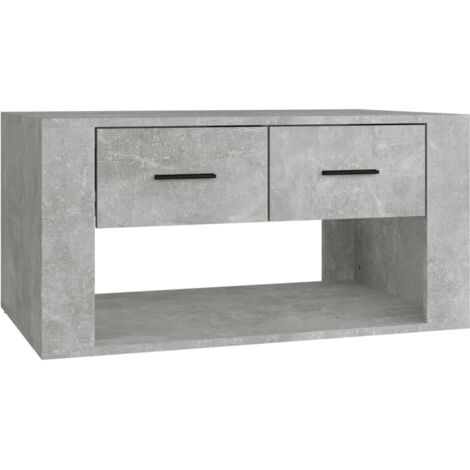 Table basse，Table d'appoint，Table de Salon Gris béton 80x50x40 cm Bois d'ingénierie CFW55974