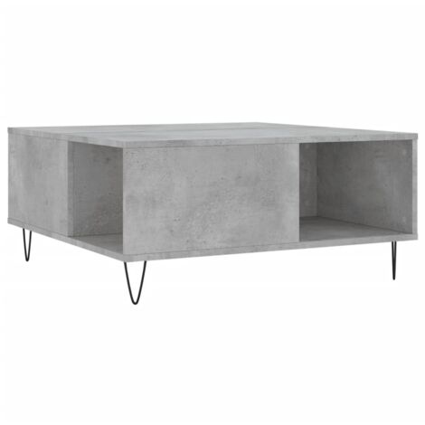 Table basse，Table d'appoint，Table de Salon gris béton 80x80x36,5 cm bois d'ingénierie CFW72757