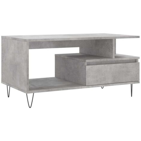 Table basse，Table d'appoint，Table de Salon Gris béton 90x49x45 cm Bois d'ingénierie CFW34310