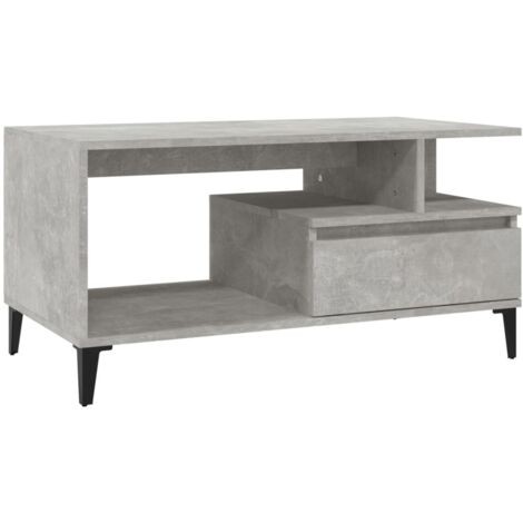Table basse，Table d'appoint，Table de Salon Gris béton 90x49x45 cm Bois d'ingénierie CFW65026