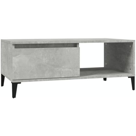 Table basse，Table d'appoint，Table de Salon Gris béton 90x50x36,5 cm Bois d'ingénierie CFW14373