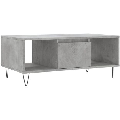 Table basse，Table d'appoint，Table de Salon Gris béton 90x50x36,5 cm Bois d'ingénierie CFW18536
