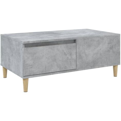 Table basse，Table d'appoint，Table de Salon Gris béton 90x50x36,5 cm Bois d'ingénierie CFW29237