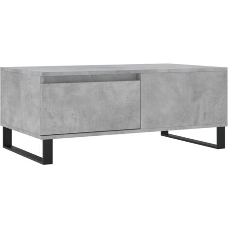 Table basse，Table d'appoint，Table de Salon Gris béton 90x50x36,5 cm Bois d'ingénierie CFW62776