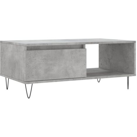 Table basse，Table d'appoint，Table de Salon Gris béton 90x50x36,5 cm Bois d'ingénierie CFW94674