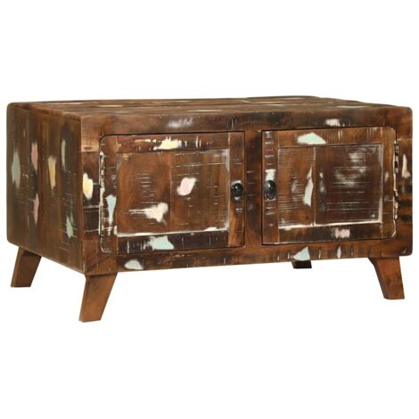 Table basse，Table d'appoint，Table de Salon Multicolore bois de récupération massif CFW29668