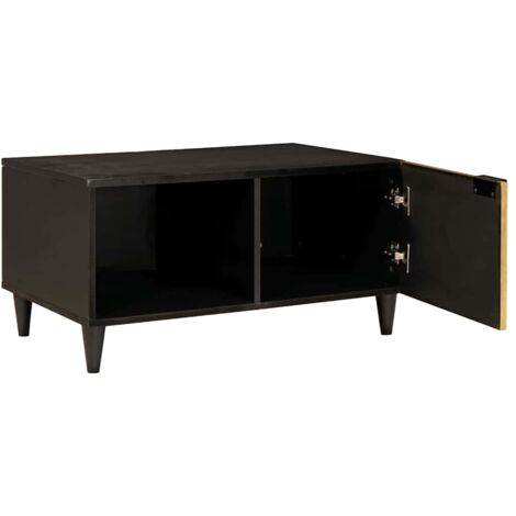 Table basse，Table d'appoint，Table de Salon Noir et or 80 x 50 x 40 cm CFW34781