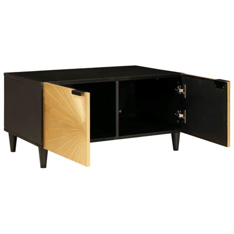 Table basse，Table d'appoint，Table de Salon Noir et or 80 x 50 x 40 cm CFW74803