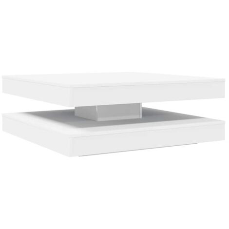 Table basse，Table d'appoint，Table de Salon rotative à 360 degrés blanc 90x90x34,5 cm CFW74971