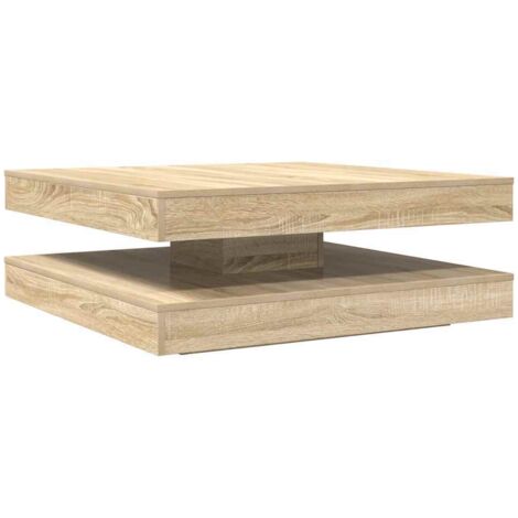 Table basse，Table d'appoint，Table de Salon rotative à 360 degrés chêne sonoma 90x90x34,5 cm CFW84510