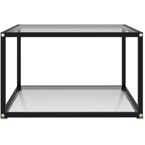 Table basse，Table d'appoint，Table de Salon Transparent 60x60x35 cm Verre trempé CFW25969