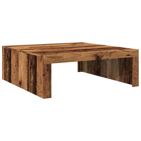Table basse，Table d'appoint，Table de Salon vieux bois 100x100x35 cm bois d'ingénierie CFW55394