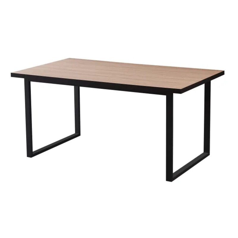 Homy France - table belgrade chene griffe pied metal noir 160x90x75CM