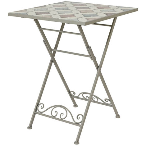 Table Bistro Mosaïque Pliante Design Mosaïque élégant, Pliable Et Compact. - Basics