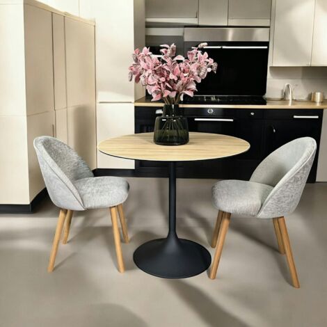 Table Roman Avec Tabouret - Noir - 90x60 Cm - Plateau Extensible - Revêtement Mélamine - Idéal Petits Espaces