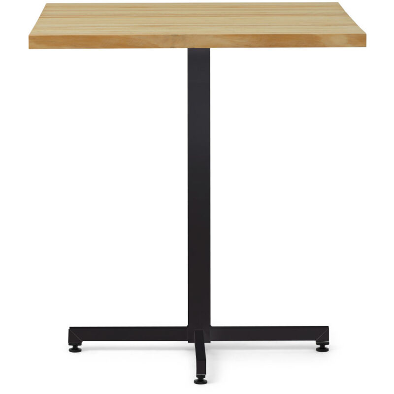 Table bistrot Icub pied central plateau carré – 30mm – 70x70x75cm Noir