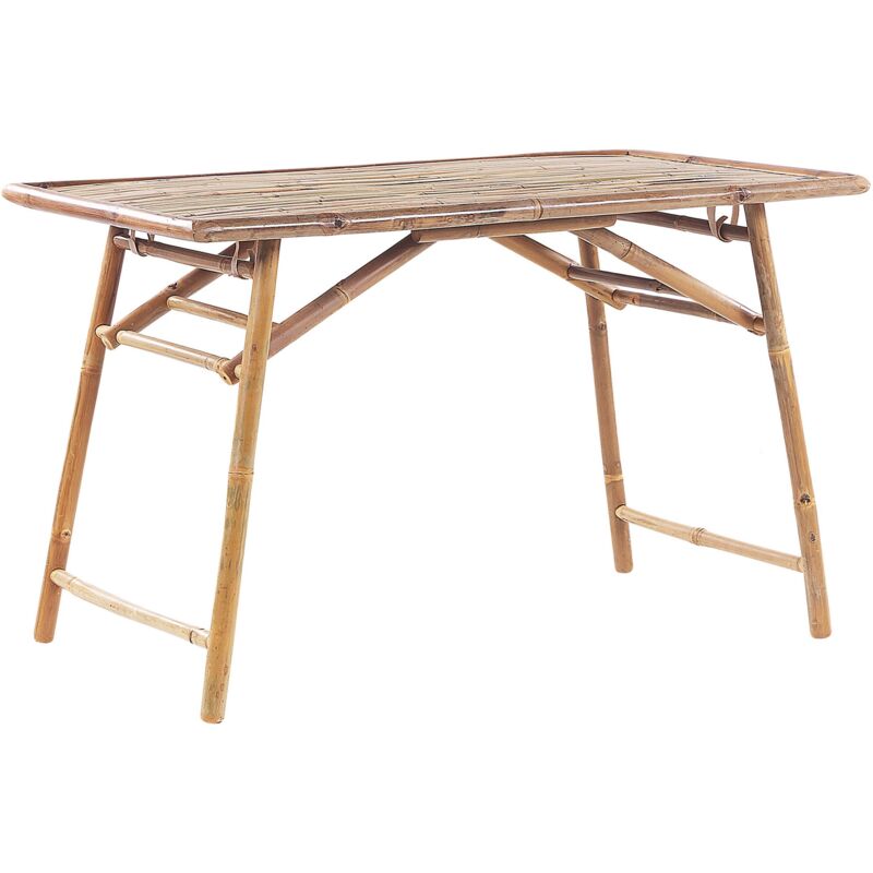 Beliani - Table Pliable 120 x 69 cm d'Extérieur en Bambou Naturel pour Jardin Molise