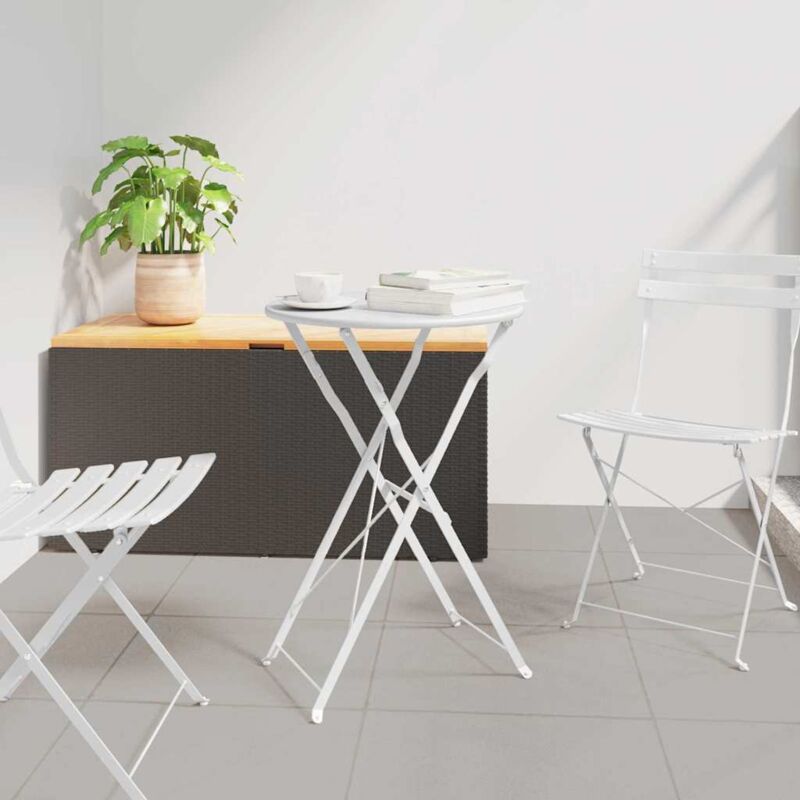 Vidaxl - Table bistrot Blanc Ø50x71 cm Acier revêtu de poudre