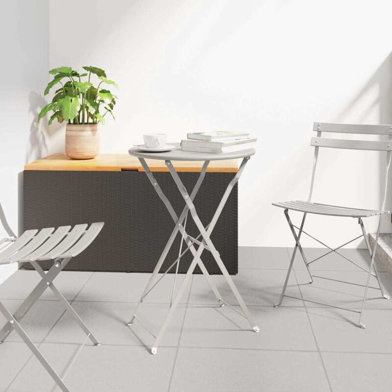 Vidaxl - Table bistrot Beige Ø50x71 cm Acier revêtu de poudre