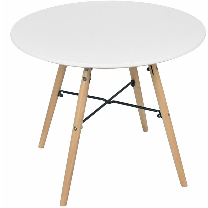 Table scandinave table de bureau table de travail table enfant table a manger blanc en mdf structure metal d60xh48cm - BLANC