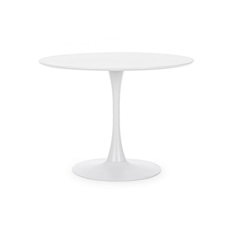 Iperbriko - Table Bloom blanc D.100 x 75 h en bois