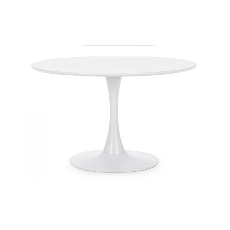Iperbriko - Table Bloom blanc D.120 x 75 h en bois