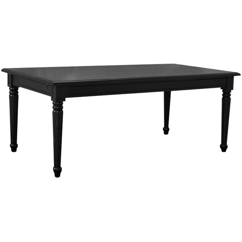 Ebuy24 - Amaretta Table de salle à manger 100x180/280, 2 extensions inclues, noir, vintage.