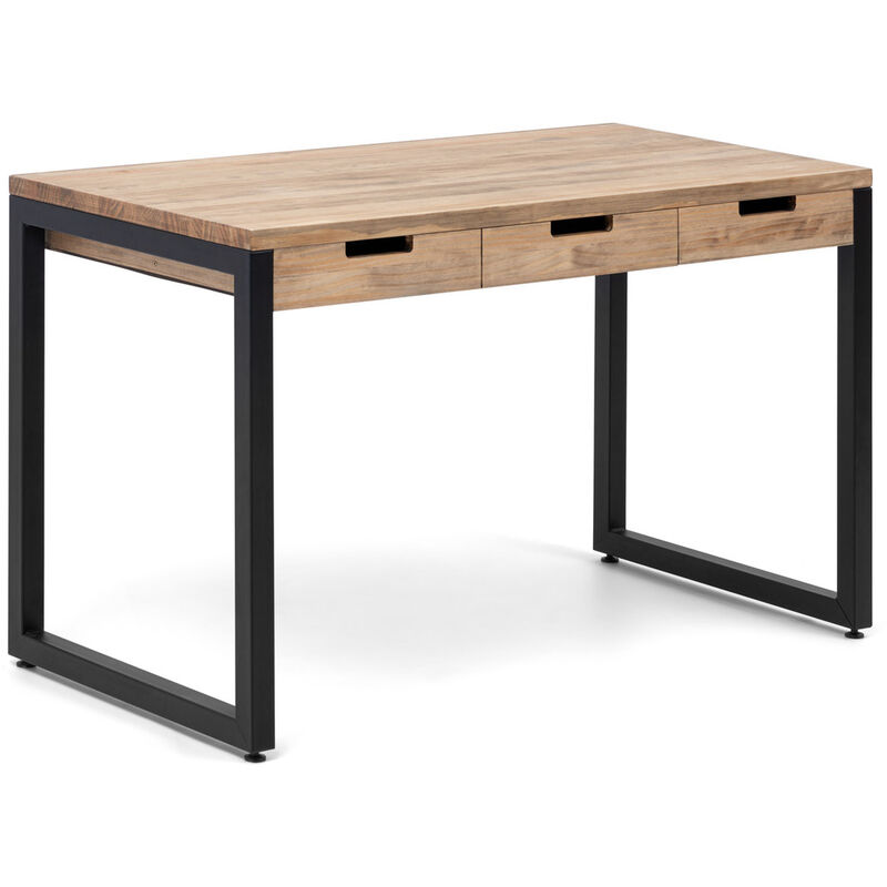 Box Furniture - Table bureau iCub Strong 1 grand tiroir 60x120x75cm Noir Effect-Vintage - Noir