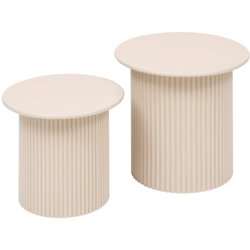 Atmosphera - 2 tables gigognes Eino beige 40x40x38cm créateur d'intérieur