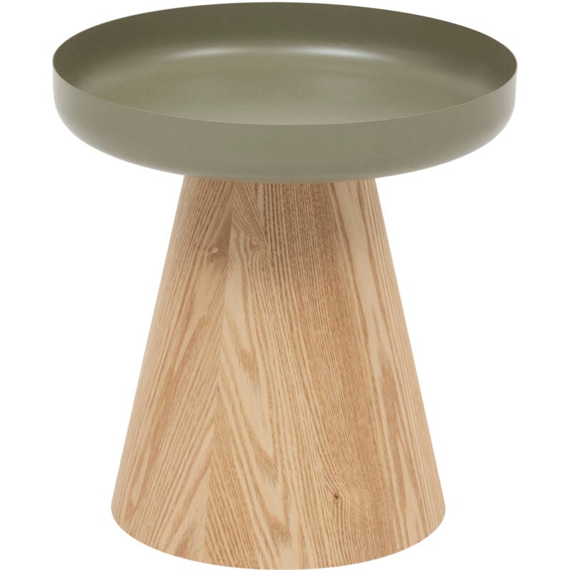 Table à café D40 Hercyna vert métal et bois Atmosphera