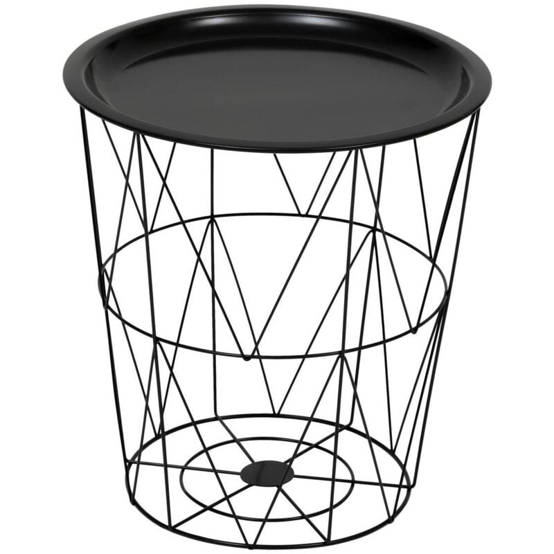 Table d'appoint Kumi noir 40x37x37cm Atmosphera créateur d'intérieur