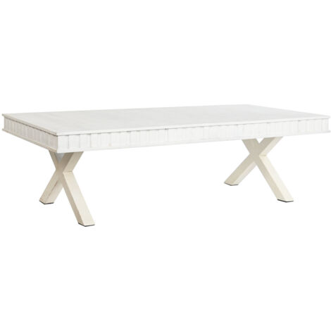 Table Café Mangue Métal 140X70X42 Blanc