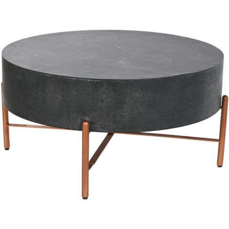 Table Café Mangue Métal 90X90X45 Noir
