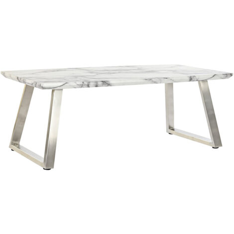 Table Café Mdf Acier 120X60X44 Blanc