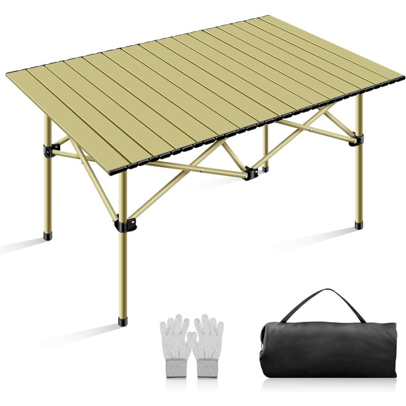 Houhence - Table Camping Pliante, 95x55x50cm L'aluminium Table Pliante Exterieur, Table de Jardin pour Balcons, Jardins, Caravanes, Pique-niques,