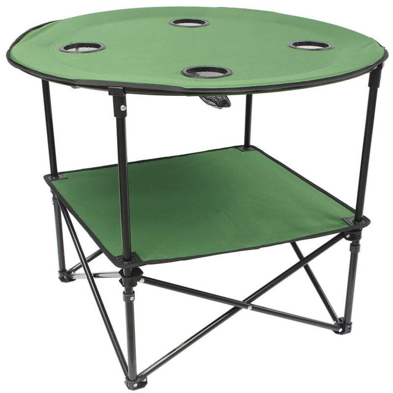 Table camping pliante en tissu vert - vert