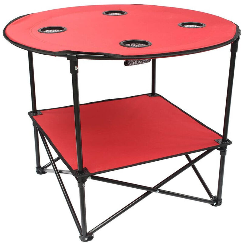 Table camping pliante en tissu rouge - rouge