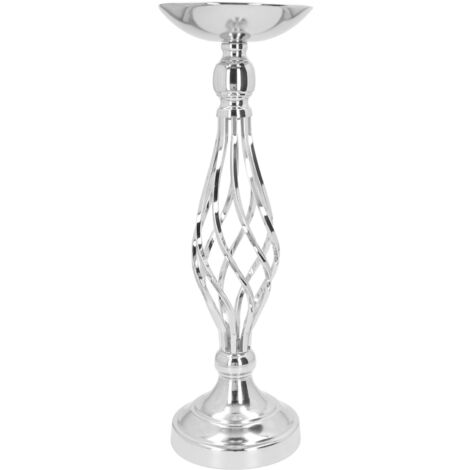 Table Candlestick Ornament Iron Twisted Curb Candle Holder Decorative Ornament Wedding Candlestick Decoration Silver S