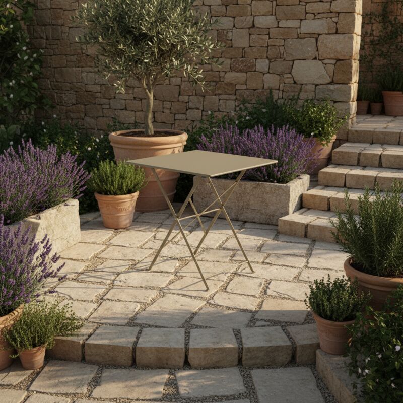 Chalet&jardin - Table carrée pliante bistrot - Taupe Chalet&jardin - Table carrée pliante bistrot - Taupe