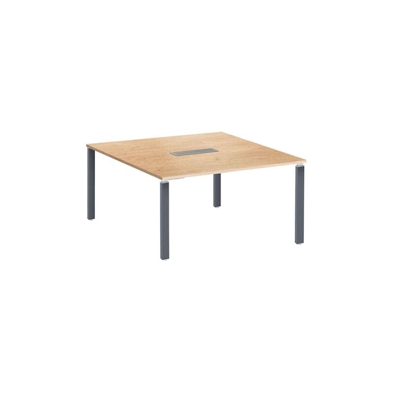 Sans Marque - Table carrée chêne Exprim pieds anthracite - Maxiburo