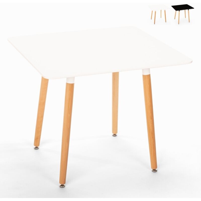 AHD Amazing Home Design - Table Wooden en bois et polypropyl&egrave;ne 80 x 80 BAR, Couleur: Blanc