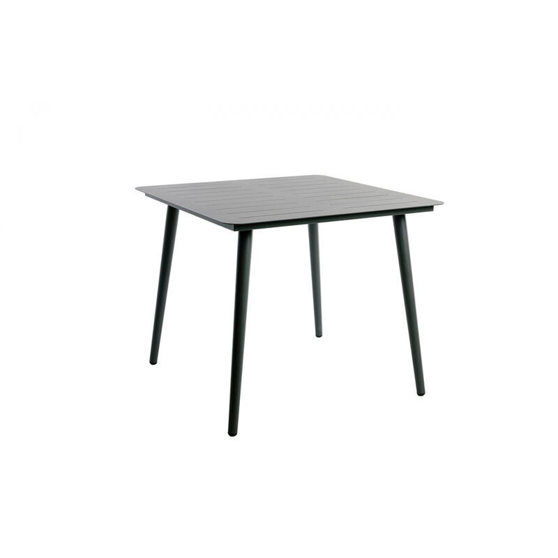 Essenciel Green - Table De Jardin Carrée 4 Personnes Inari Noir Aluminium 90x90CM - Noir