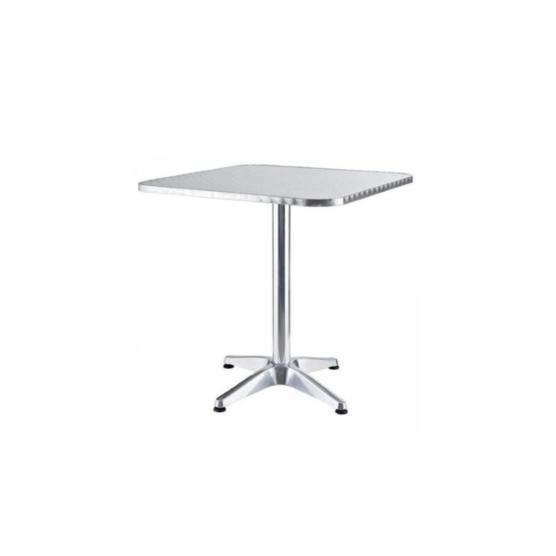 Lifeingarden - Table carre'e en aluminium 60x60x70 cm avec pieds re'glables table pour bar de jardin