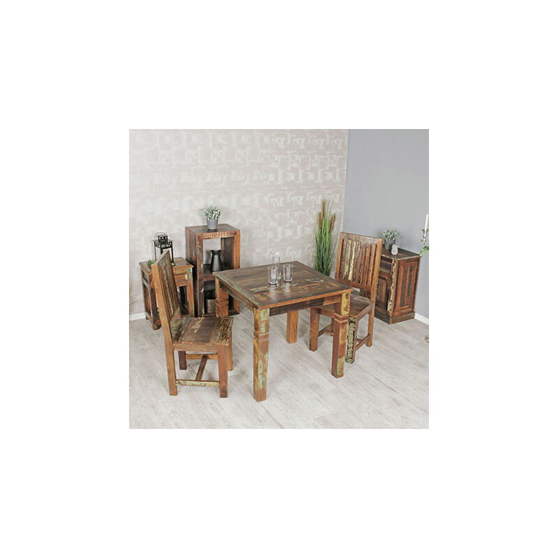 table carrée 80x80x76 cm en bois de manguier massif
