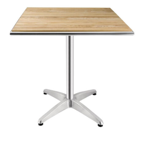 Table carrée Aluminium et frêne 700 mm - Bolero
